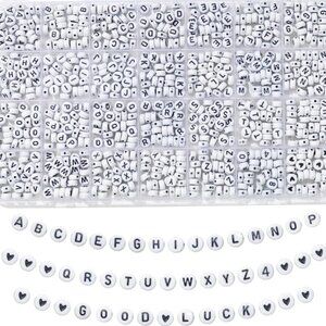 840Pcs Letter Beads, 28 Styles Friendship Bracelet Kit, 4X7 Mm Acrylic Alphabet